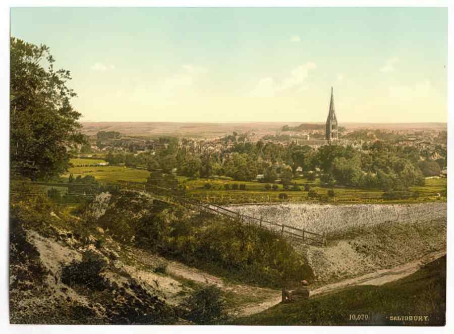 Vintage General View Salisbury England A4 Photo Print