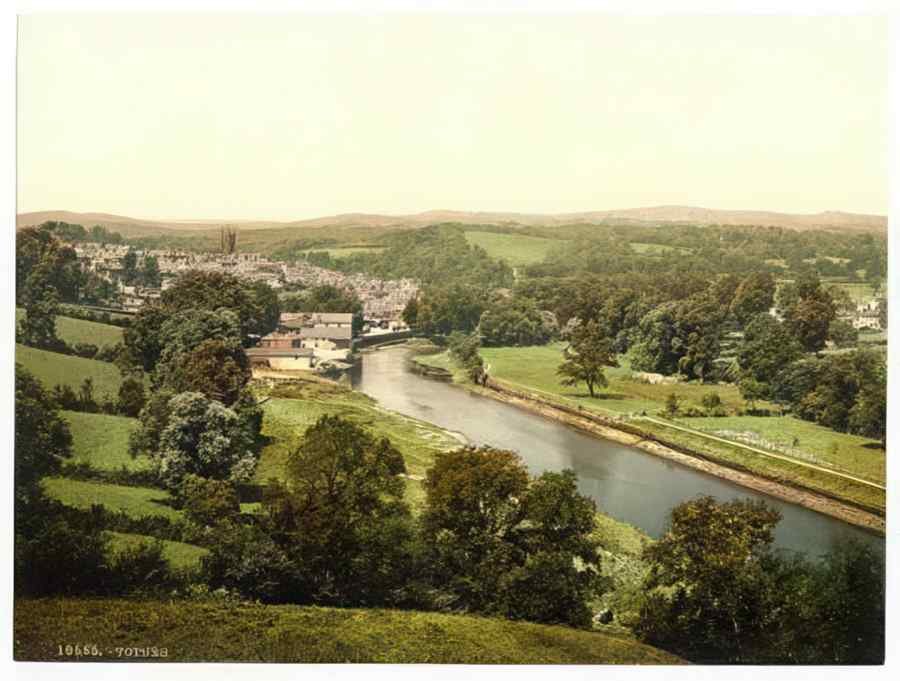 Vintage General View Totnes England A4 Photo Print