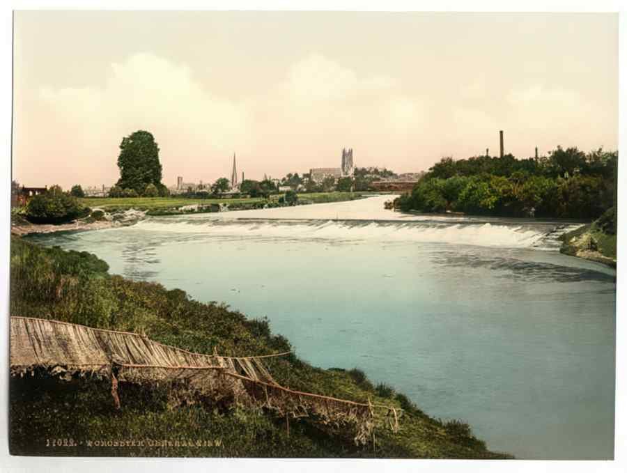 Vintage General View Worcester England A4 Photo Print