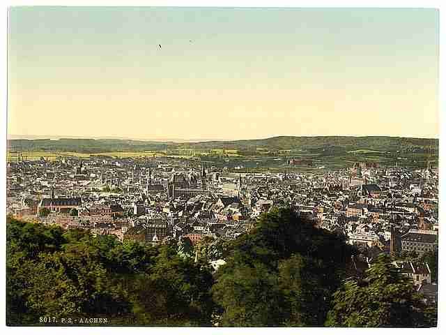 Vintage General view Aachen the Rhine Germany A4 Photo Print