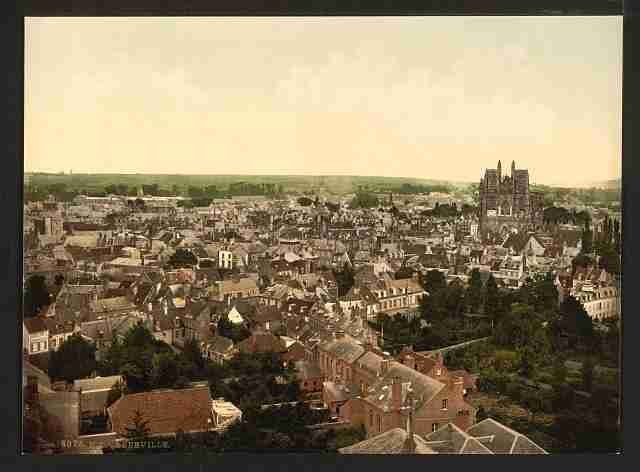 Vintage General view Abbeville A4 Photo Print