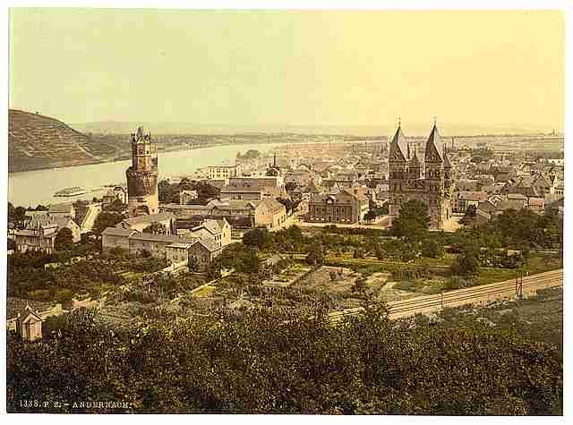 Vintage General view Andernach the Rhine A4 Photo Print