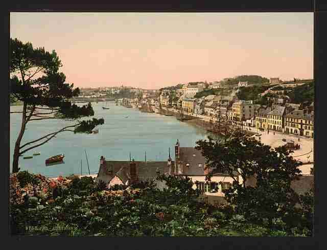 Vintage General view Audierne A4 Photo Print