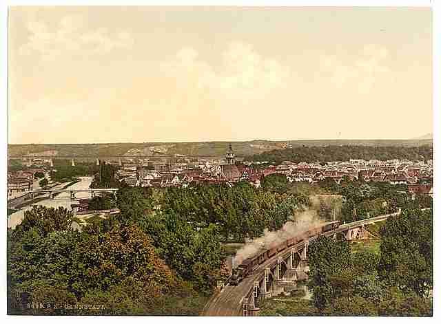 Vintage General view Cannstatt Wurtemburg A4 Photo Print