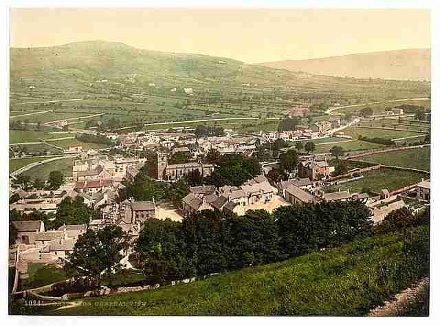 Vintage General view Castleton Derbyshire A4 Photo Print
