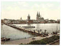Vintage General view Cologne the Rhine A4 Photo Print