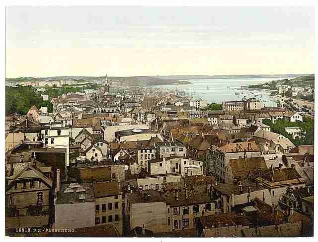 Vintage General view Flensburg Schleswig Holstein A4 Photo Print