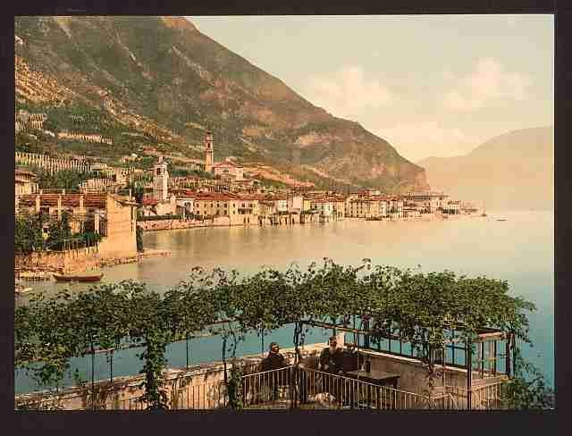 Vintage General view Gargnano Lake Garda A4 Photo Print