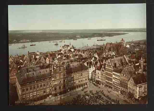 Vintage General view I Antwerp A4 Photo Print