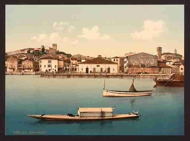 Vintage General view I Desenzano Lake Garda A4 Photo Print