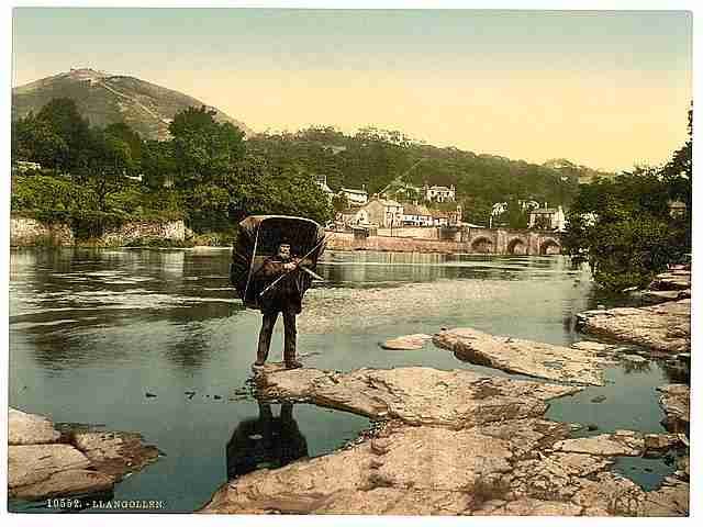 Vintage General view I Llangollen A4 Photo Print