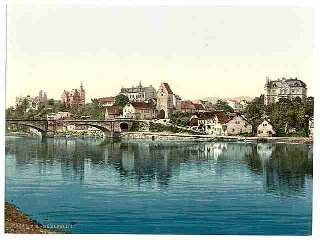 Vintage General view I Saalfeld Thuringia A4 Photo Print