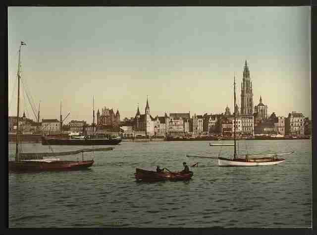 Vintage General view II Antwerp A4 Photo Print