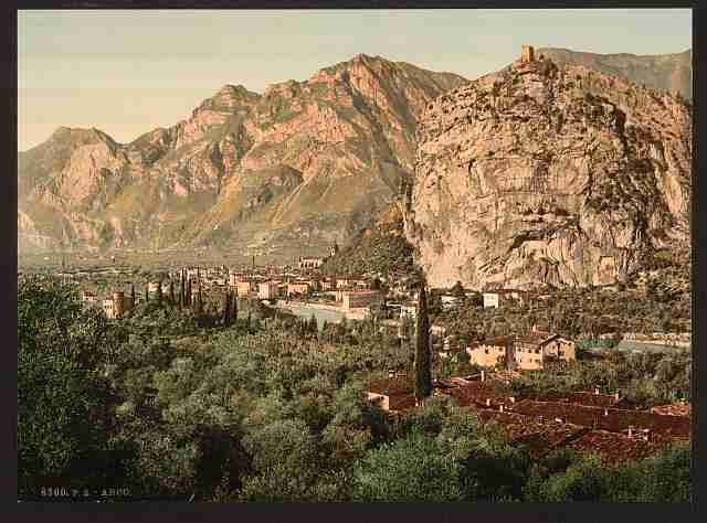 Vintage General view II Arco Lake Garda A4 Photo Print
