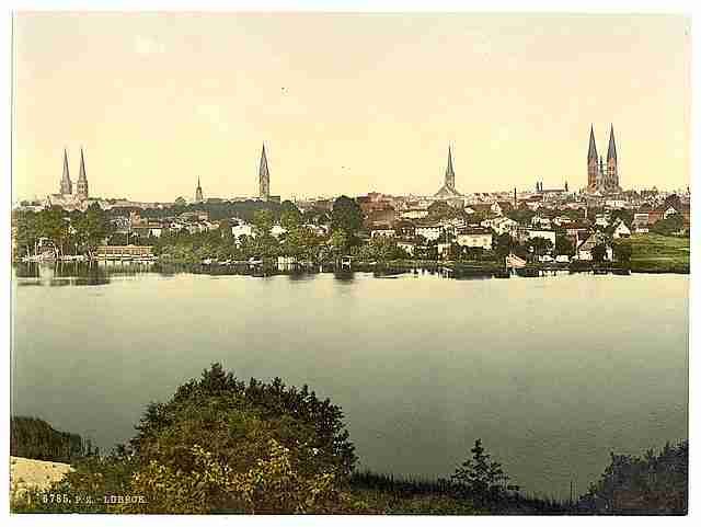 Vintage General view II Lubeck A4 Photo Print