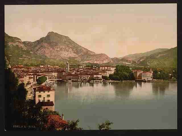 Vintage General view II Riva Lake Garda A4 Photo Print