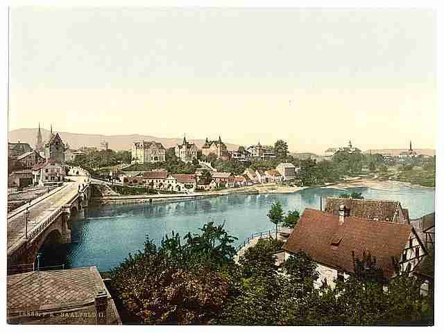Vintage General view II Saalfeld Thuringia A4 Photo Print