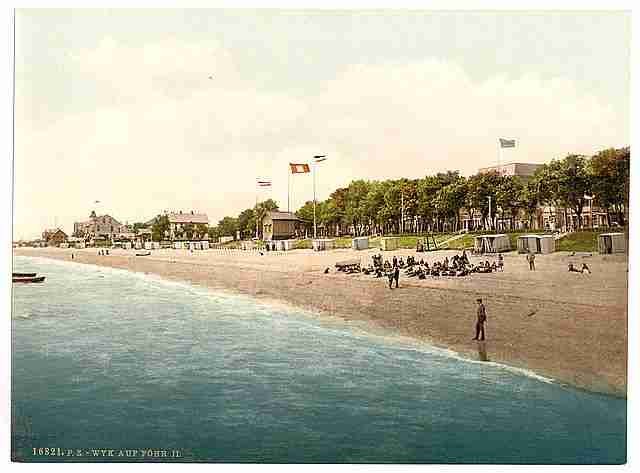 Vintage General view II Wyk on Fohr Schleswig Holstein A4 Photo Print