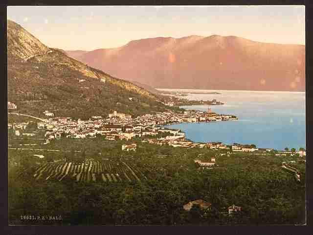 Vintage General view III Salo Lake Garda A4 Photo Print