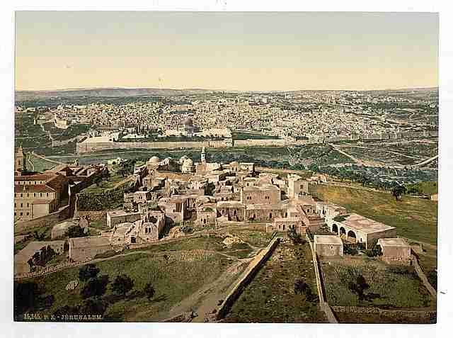 Vintage General view Jerusalem A4 Photo Print