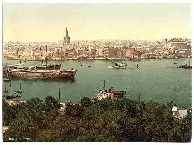 Vintage General view Kiel Schleswig Holstein A4 Photo Print