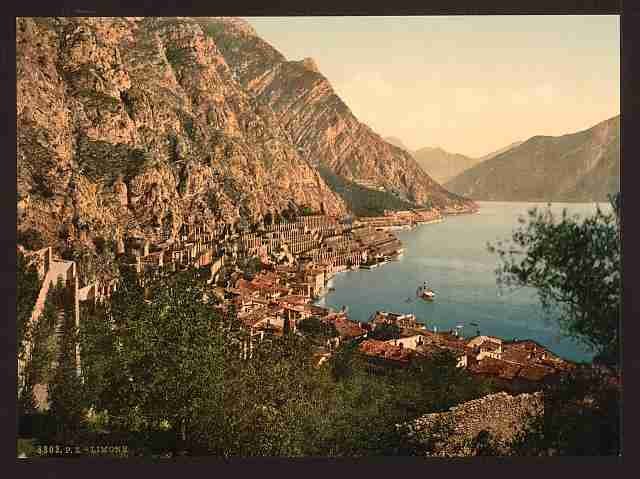 Vintage General view Limone Lake Garda A4 Photo Print