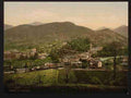 Vintage General view Lourdes I Pyrenees A4 Photo Print