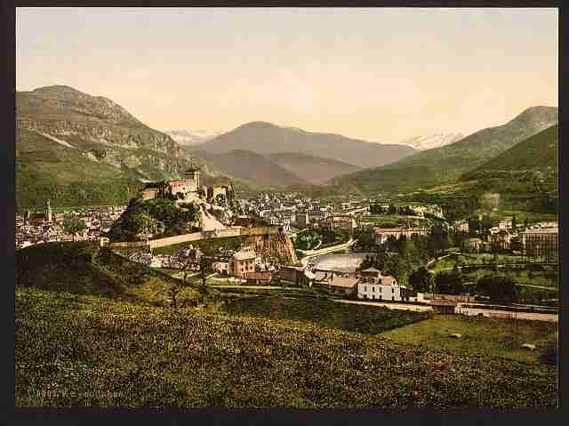 Vintage General view Lourdes II Pyrenees A4 Photo Print
