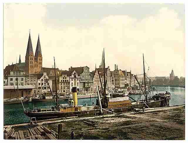 Vintage General view Lubeck A4 Photo Print
