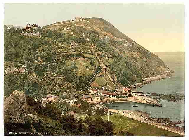 Vintage General view Lynton and Lynmouth A4 Photo Print