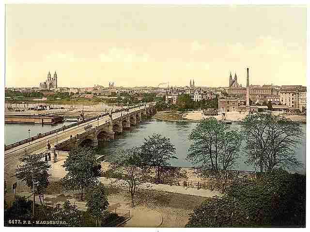 Vintage General view Madgeburg German Saxony A4 Photo Print