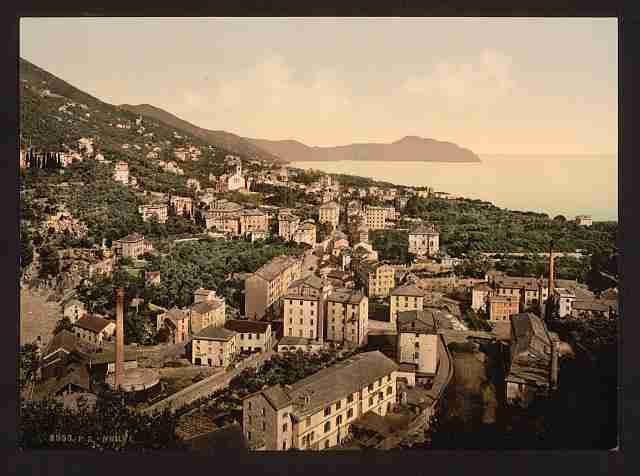 Vintage General view Nervi Genoa A4 Photo Print