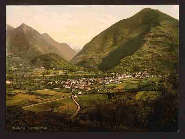 Vintage General view Pierrefitte Pyrenees A4 Photo Print