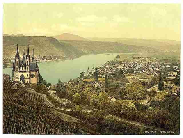 Vintage General view Remagen the Rhine A4 Photo Print