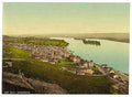 Vintage General view Rudesheim the Rhine A4 Photo Print
