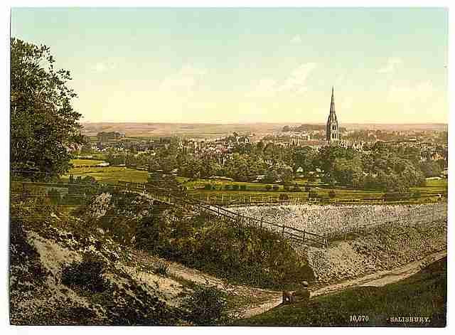 Vintage General view Salisbury A4 Photo Print