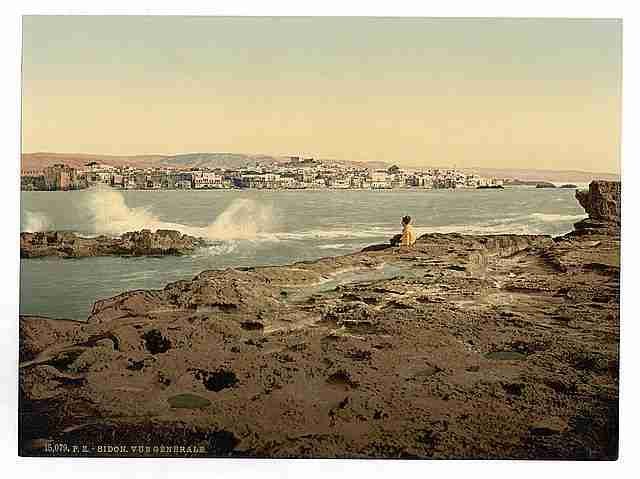 Vintage General view Sidon A4 Photo Print