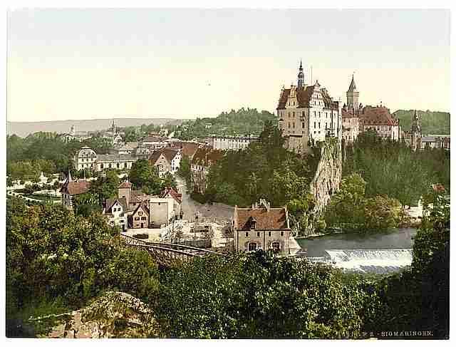 Vintage General view Sigmarungen Hohenzollern A4 Photo Print