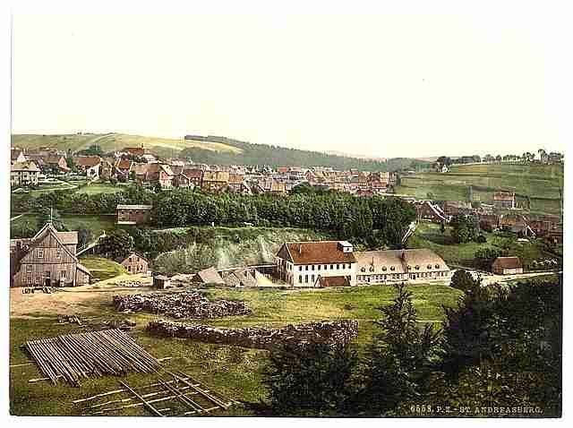 Vintage General view St Andreasburg Hartz A4 Photo Print