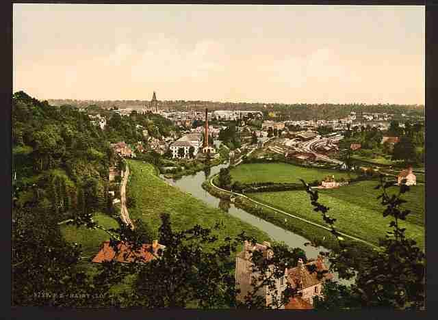 Vintage General view St Lo A4 Photo Print