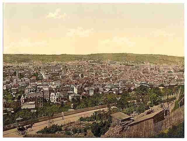 Vintage General view Stuttgart Wurtemburg A4 Photo Print