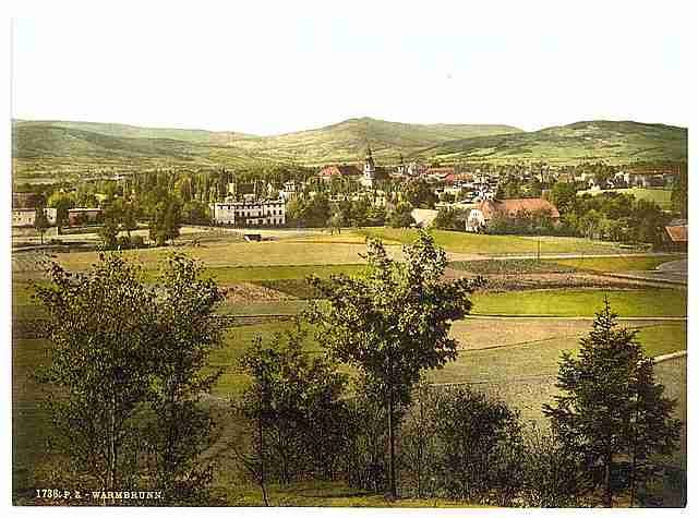 Vintage General view Warmbrunn Riesengebirge A4 Photo Print