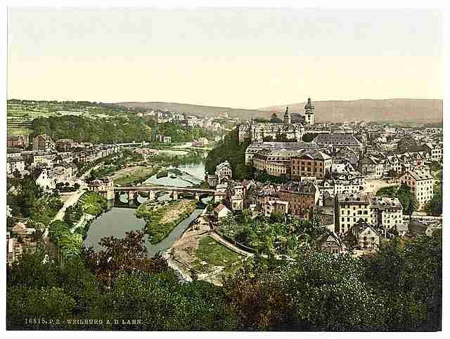 Vintage General view Weilburg Hesse Nassau A4 Photo Print