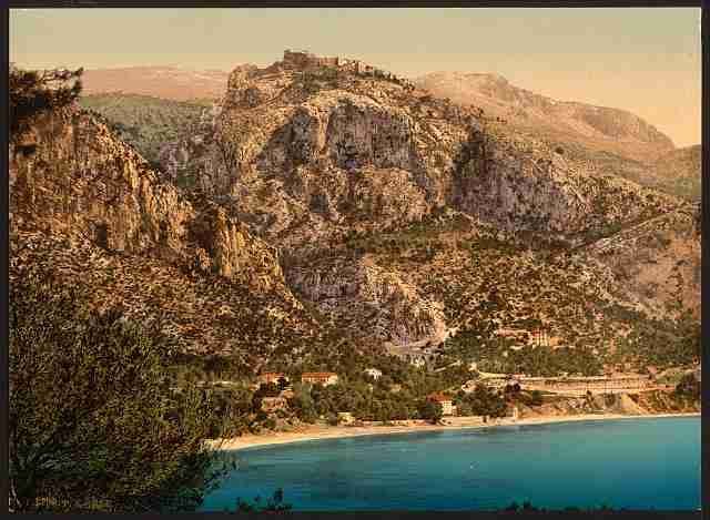 Vintage General view Èze and St Jean II A4 Photo Print