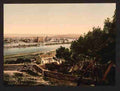 Vintage General view from Beaucaire Castle Tarascon Pyrenees A4 Photo Print
