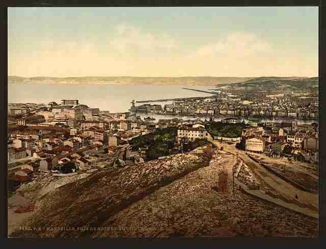 Vintage General view from Notre Dame de la Garde Marseilles A4 Photo Print