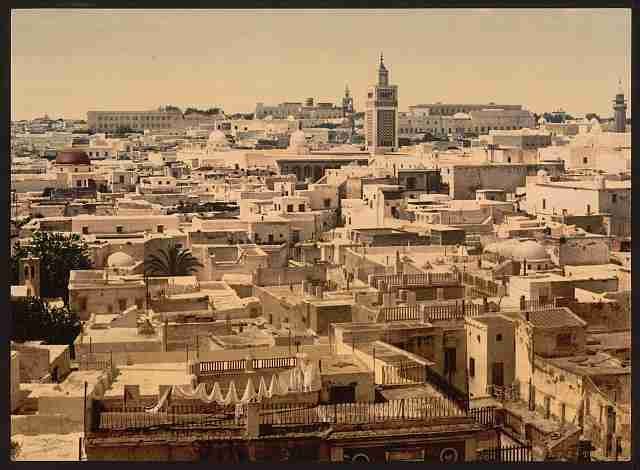 Vintage General view from Paris Hotel Tunis A4 Photo Print