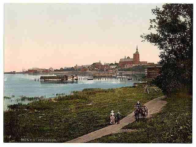 Vintage General view from Promenade Stralsund Pommeraina sic G A4 Photo Print