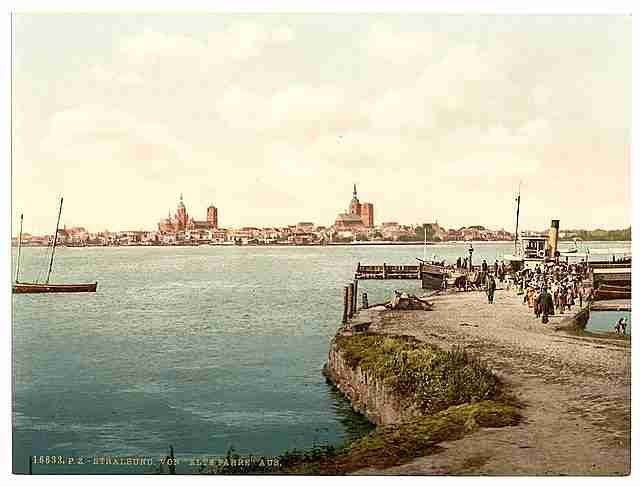 Vintage General view from the Alte Fahre Stralsund Pommeraina A4 Photo Print