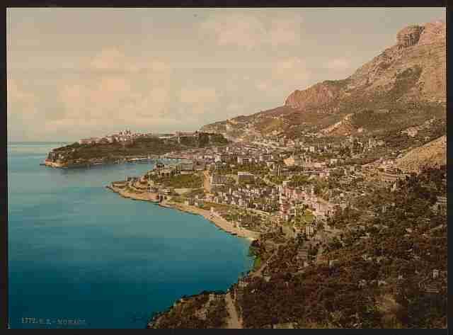 Vintage General view of the principality Monaco A4 Photo Print